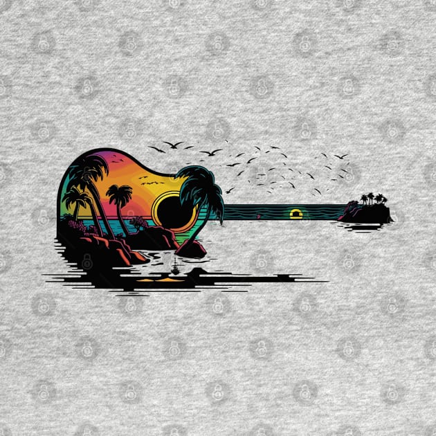 Vintage Retro Guitar Gifts Guitarist Musician Concert Guitar by KsuAnn